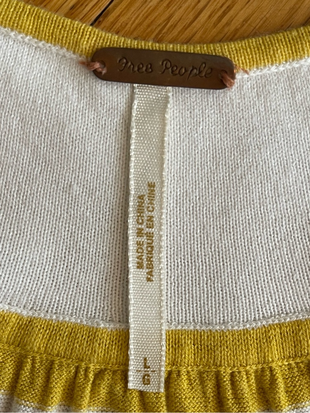 Free People Yellow and White Striped Sleeveless Tunic Top - Picture 2 of 7